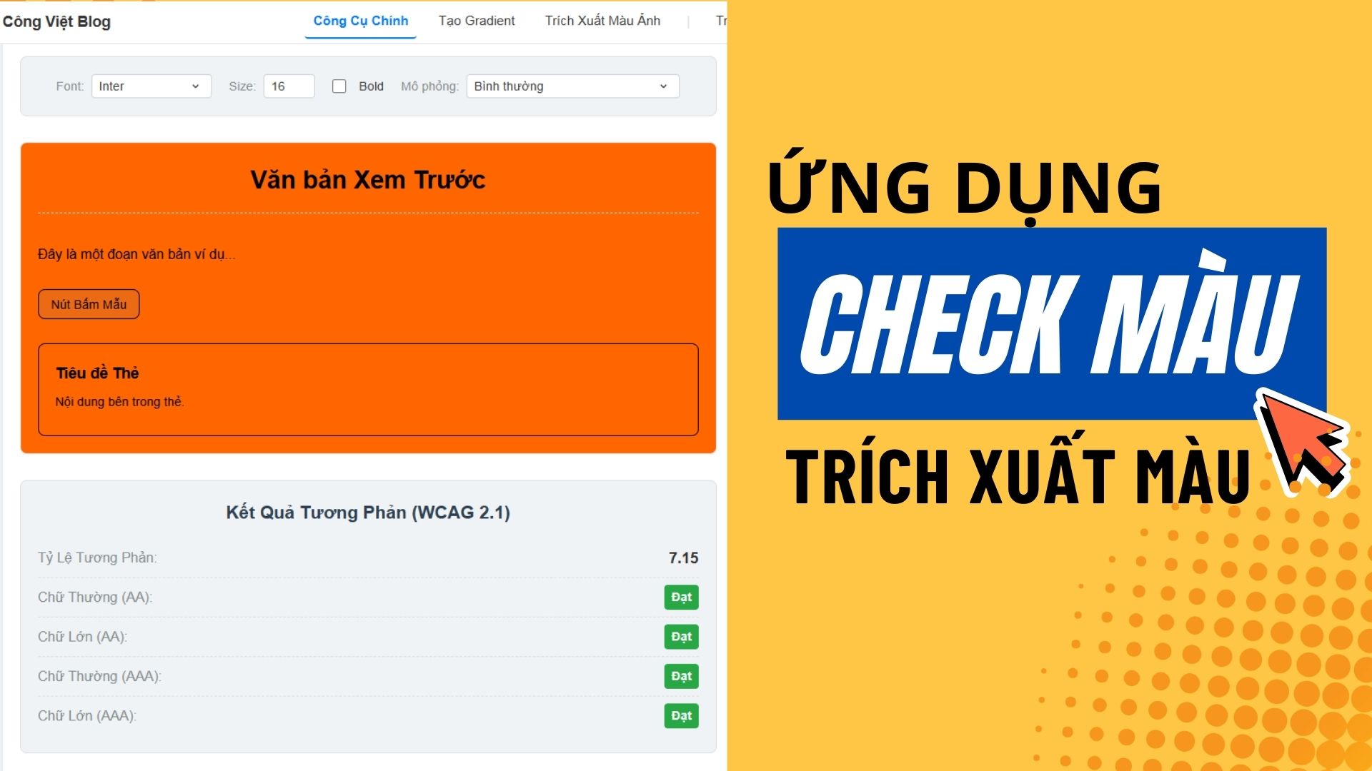 Ứng dụng Check màu - Trích xuất màu